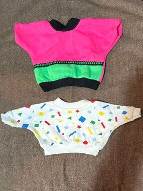 Two American Girl Doll Crazy 80s sweaters